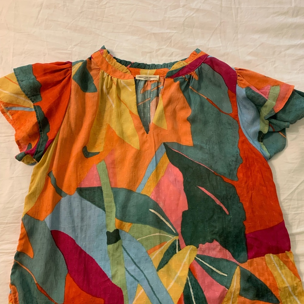 Christian Siriano Multicolor Abstract Blouse - Picture 2 of 6